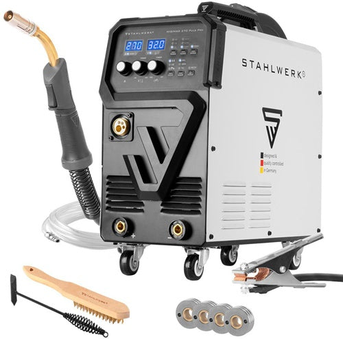 STAHLWERK MIG 270 Puls Pro Synergic Welder with Accessories 4 m