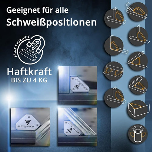STAHLWERK Magnet-Schweißwinkel 9 & 25 lbs 45, 90 und 135 °