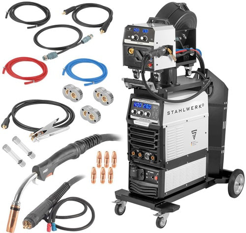STAHLWERK MIG MAG 400 Pro Inverter Welder Single Unit with 3m Accessories