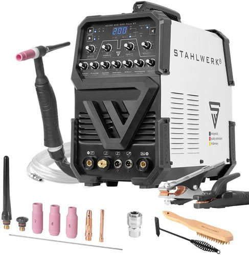 STAHLWERK AC/DC TIG 200 Pulse ST Inverter Welder with Accessories