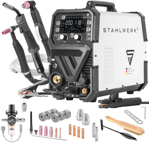 STAHLWERK CTM-250 Pulse Pro Inverter Welder Single Unit with 3m Accessories