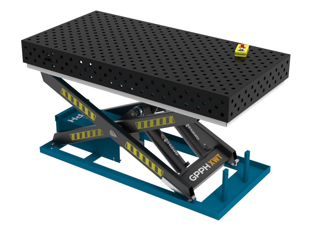 Schweißtisch EXPERT 2000×1000 mm mit hydraulischem Hebesystem