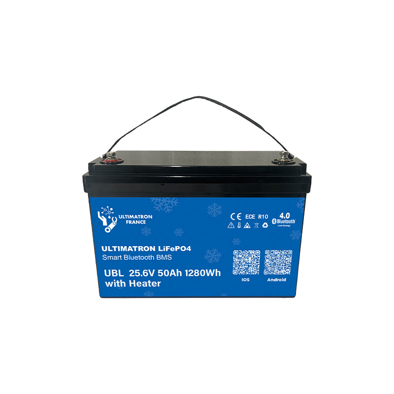 ULTIMATRON UBL-24-50H LiFePO4 Batterie 25,6 V 50 Ah mit Bluetooth & Smart BMS mit Heizung