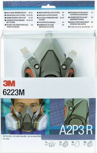 3M Atemschutzhalbmasken-Set 6223 – SET – A2P3R EN 140 mit Filter M