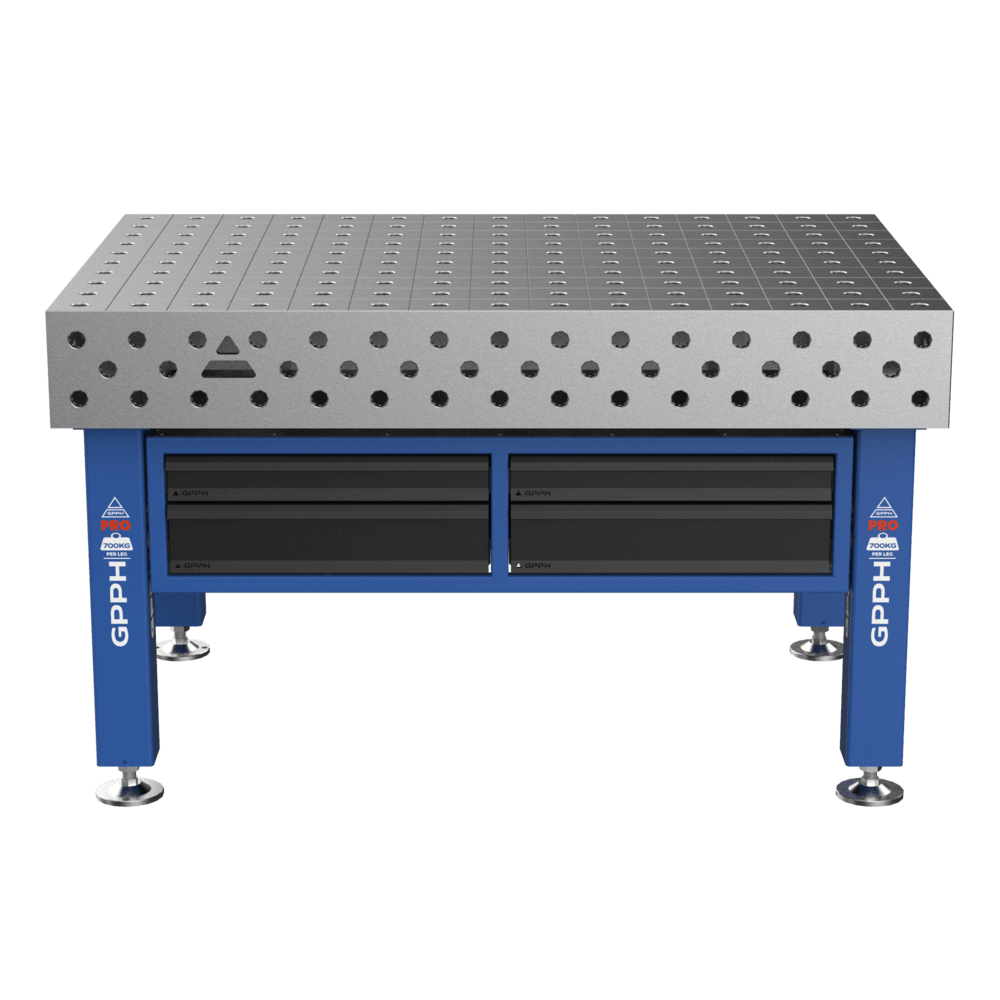 Schubladensatz für Schweißtisch 1500×1480 mm Seria PLUS INOX (12mm)