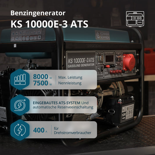 Benzin-Generator "Könner & Söhnen" KS 10000E-3 ATS – Ansicht 2