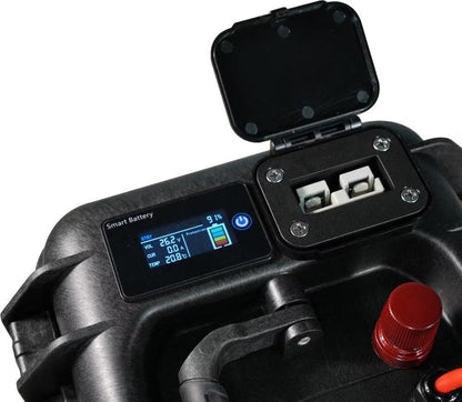 ULTIMATRON ULP-24-50 wasserdichte tragbare LiFePO4 Batterie 25,6 V 50 Ah mit Bluetooth, Smart BMS & LCD-Display
