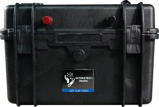 ULTIMATRON ULP-12-150 wasserdichte tragbare LiFePO4 Batterie 12,8 V 150 Ah mit Bluetooth, Smart BMS & LCD-Display