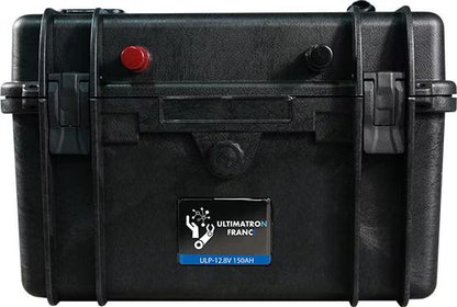 ULTIMATRON ULP-12-150 wasserdichte tragbare LiFePO4 Batterie 12,8 V 150 Ah mit Bluetooth, Smart BMS & LCD-Display