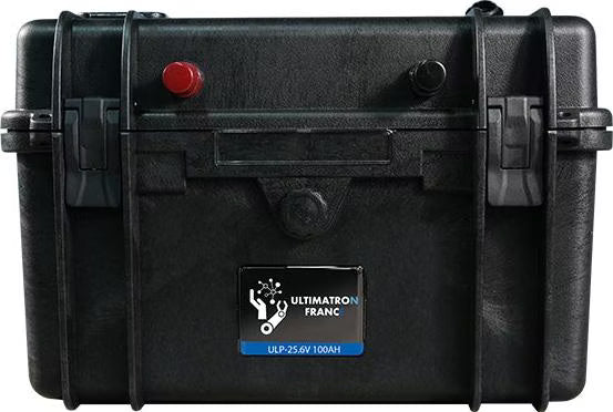 ULTIMATRON ULP-24-100 wasserdichte tragbare LiFePO4 Batterie 25,6 V 100 Ah mit Bluetooth, Smart BMS & LCD-Display