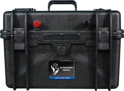 ULTIMATRON ULP-12-150 wasserdichte tragbare LiFePO4 Batterie 12,8 V 150 Ah mit Bluetooth, Smart BMS & LCD-Display