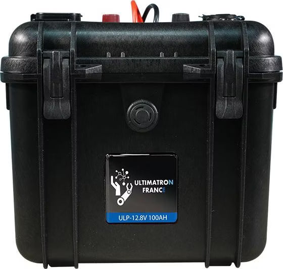 ULTIMATRON ULP-12-100 wasserdichte tragbare LiFePO4 Batterie 12,8 V 100 Ah mit Bluetooth, Smart BMS & LCD-Display