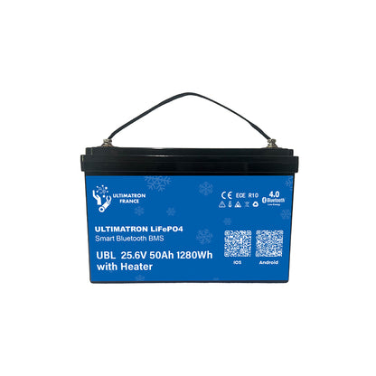 ULTIMATRON UBL-24-50H LiFePO4 Batterie 25,6 V 50 Ah mit Bluetooth & Smart BMS mit Heizung