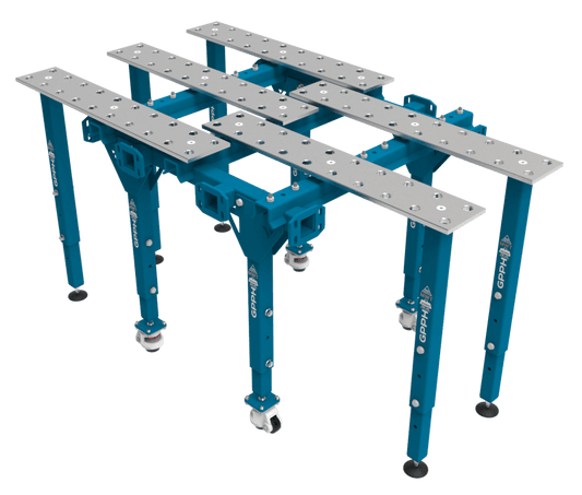 Modularer Schweißtisch, einzeln, ausziehbar, 1770×1000 mm System Φ28 Raster 100x100mm