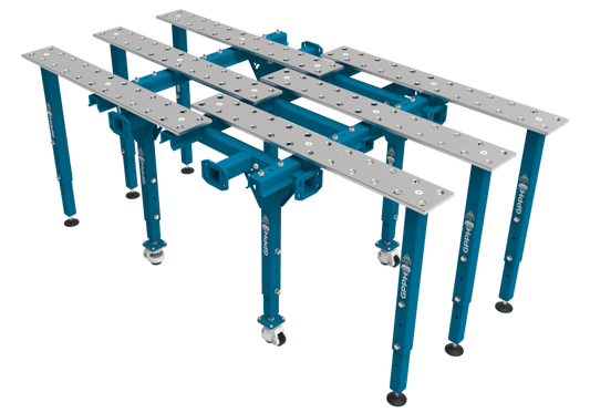 Modularer Schweißtisch, einzeln, ausziehbar, 2170×1200 mm System Φ28 Raster 100x100mm