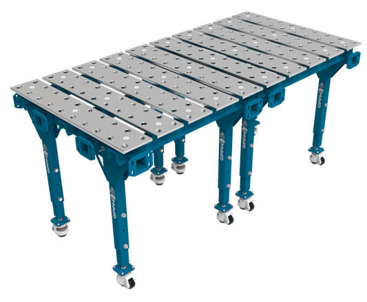 Modularer Doppelschweißtisch 2000×1000 mm System Φ28 Raster 100x100mm