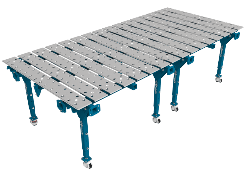 Modularer Doppelschweißtisch 3200×1500 mm System Φ28 Raster 100x100mm