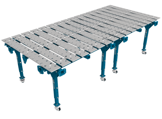 Modularer Doppelschweißtisch 3200×1500 mm System Φ28 Raster 100x100mm