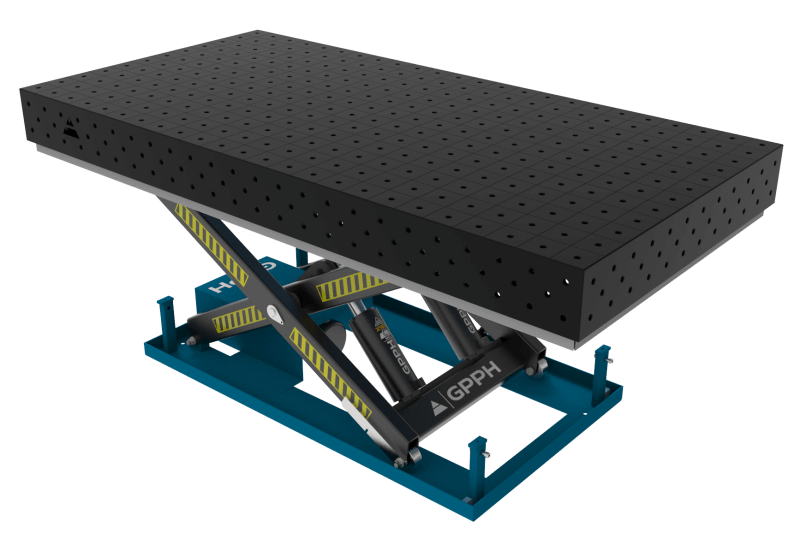 Schweißtisch PRO 2400×1200 mm mit hydraulischem Hebesystem