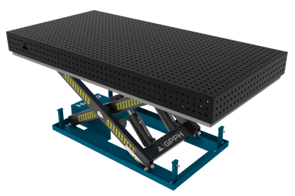 Schweißtisch PRO 2400×1200 mm mit hydraulischem Hebesystem