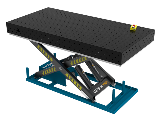 Schweißtisch PLUS 2400×1200 mm mit hydraulischem Hebesystem