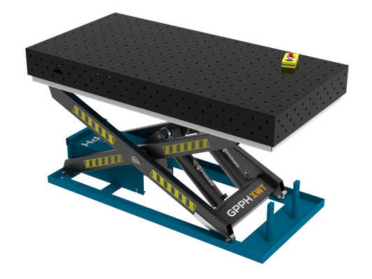 Schweißtisch ECO 2000×1000 mm mit hydraulischem Hebesystem
