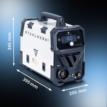 STAHLWERK FLUX 160 ST Digital Fülldrahtschweißgerät 20–160 A mit Zubehör