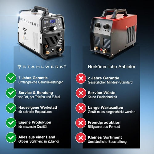 STAHLWERK Inverter Welder DC TIG 200 Pulse Pro Single Unit with Accessories 10-200 A Single Unit with Accessories