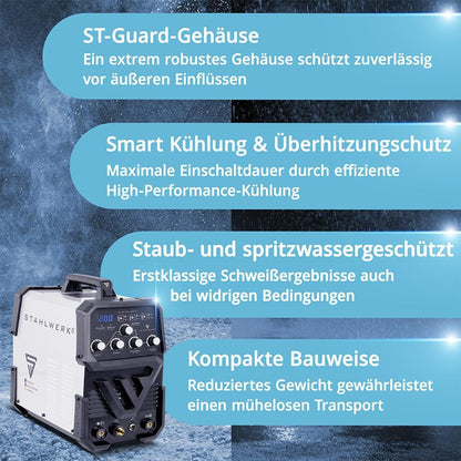 STAHLWERK AC/DC 200 ST WIG / TIG-Schweißgerät 10–200 A mit Zubehör