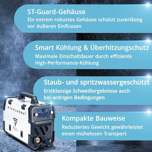 STAHLWERK Inert Gas Welder MIG MAG 200 Pulse Pro Digital Stand-alone Unit with Accessories 3 m