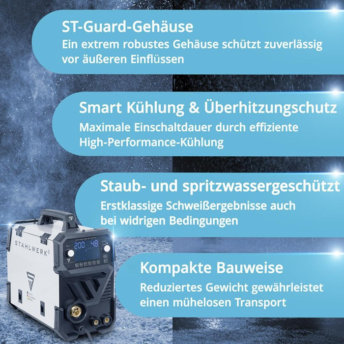 STAHLWERK MIG MAG 200 ST Digital Schweißgerät 20–200 A mit Zubehör