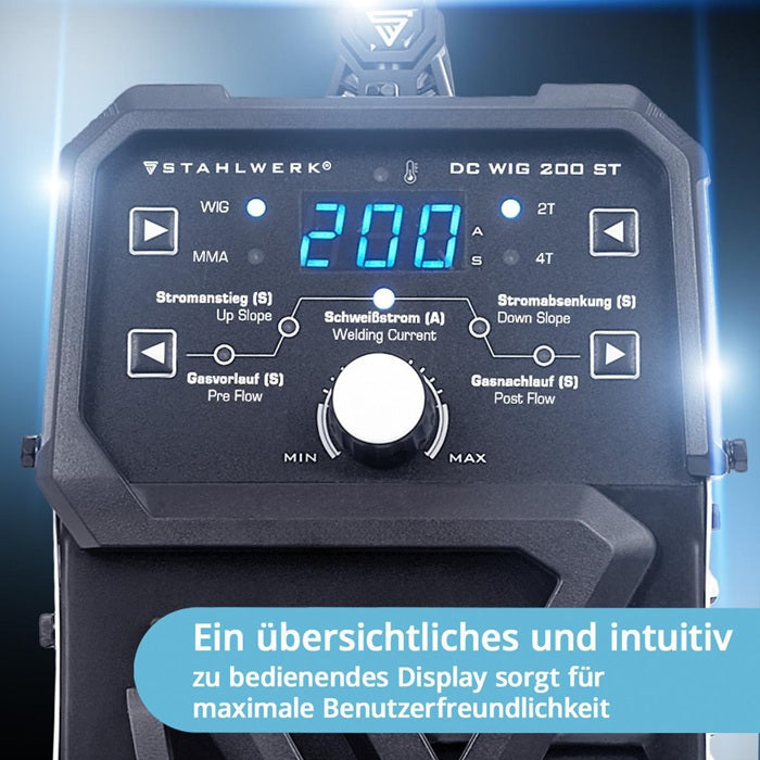 STAHLWERK DC 200 ST WIG / TIG-Schweißgerät 10–200 A mit Zubehör