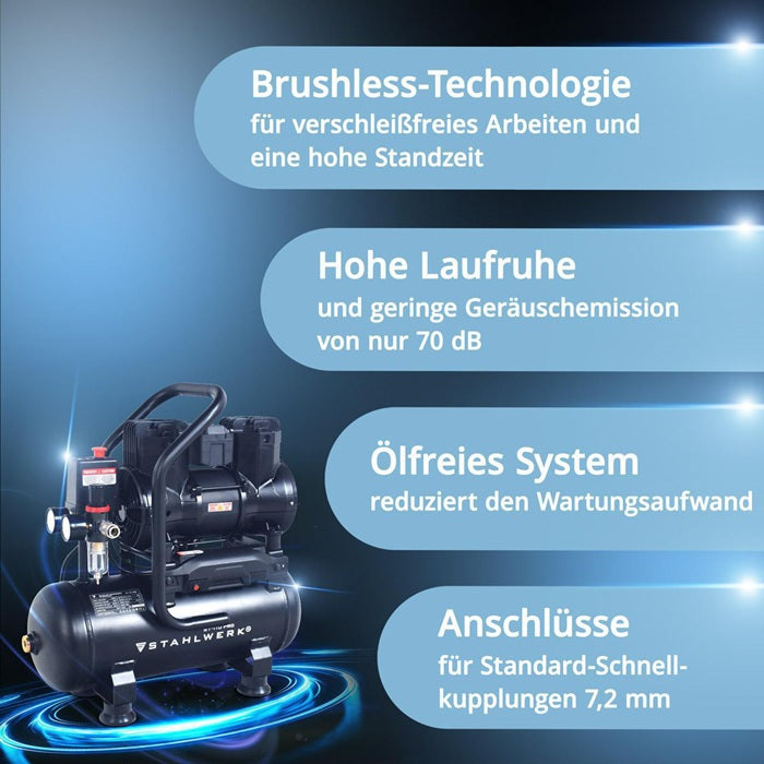 STAHLWERK Kompressor ST-110 Pro 250 l/min 8 bar 12 l