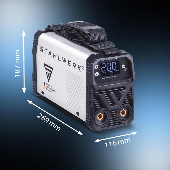 STAHLWERK ARC 200 MD Digital Elektrodenschweißgerät 10–200 A mit Zubehör