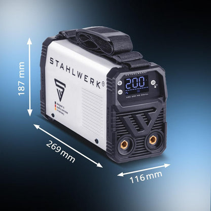 STAHLWERK ARC 200 MD Digital Elektrodenschweißgerät 10–200 A mit Zubehör