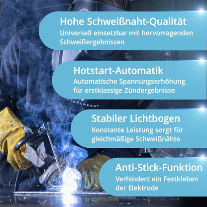 STAHLWERK ARC 200 MD Digital Elektrodenschweißgerät 10–200 A mit Zubehör