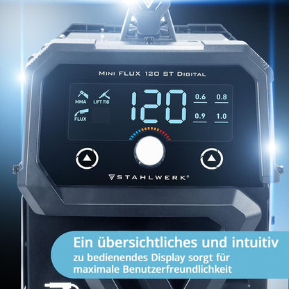 STAHLWERK Mini FLUX 120 ST Digital Fülldrahtschweißgerät 20–120 A