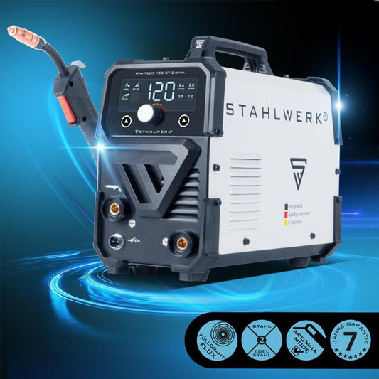 STAHLWERK Mini FLUX 120 ST Digital Fülldrahtschweißgerät 20–120 A