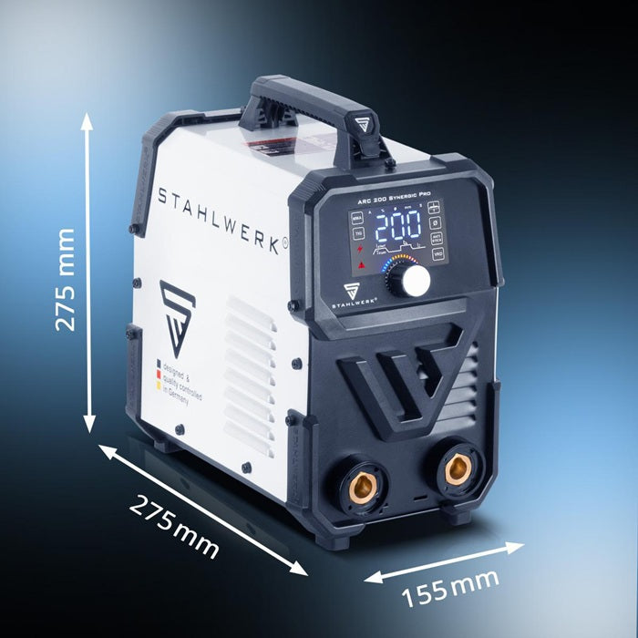 STAHLWERK ARC 200 Synergic Pro Elektrodenschweißgerät 10–200 A mit Zubehör