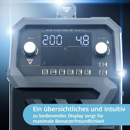 STAHLWERK MIG MAG 200 ST Digital Schweißgerät 20–200 A mit Zubehör