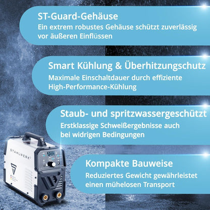 STAHLWERK ARC 200 Puls Pro Elektrodenschweißgerät 10–200 A mit Zubehör