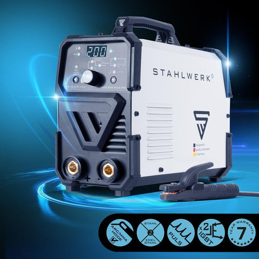 STAHLWERK ARC 200 Puls Pro Elektrodenschweißgerät 10–200 A mit Zubehör
