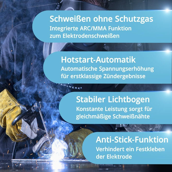 STAHLWERK Mini FLUX 120 ST Digital Fülldrahtschweißgerät 20–120 A