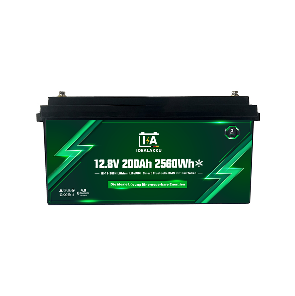 Idealakku IB-12-200 LiFePO4 Batterie 12.8 V 200 Ah mit Bluetooth & Smart BMS