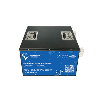 ULTIMATRON ULM-48-100H LiFePO4 Untersitz-Batterie 51,2 V 100 Ah mit Bluetooth & Smart BMS mit Heizung
