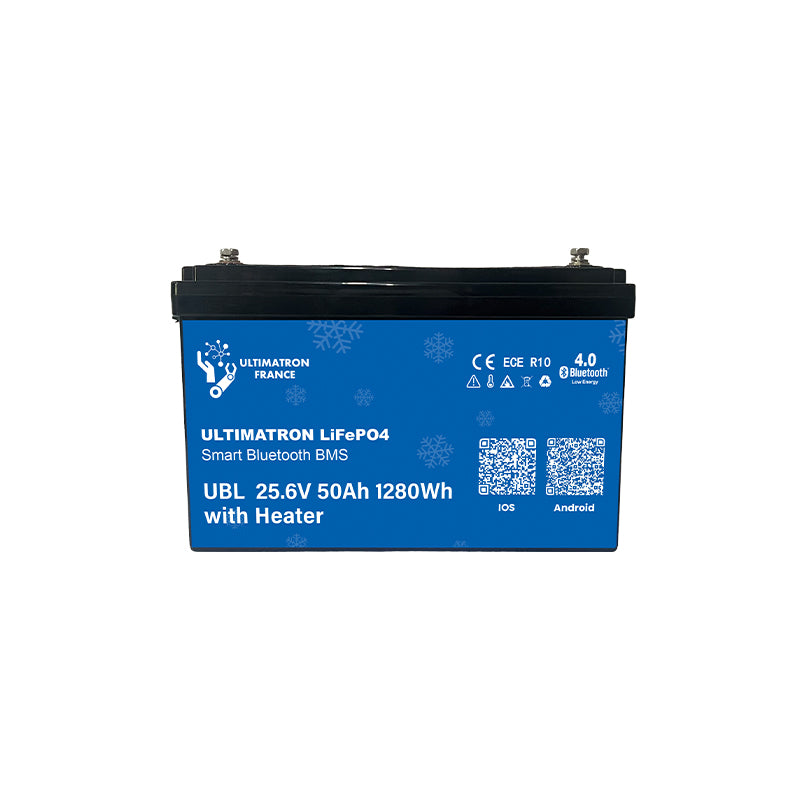 ULTIMATRON UBL-24-50H LiFePO4 Batterie 25,6 V 50 Ah mit Bluetooth & Smart BMS mit Heizung