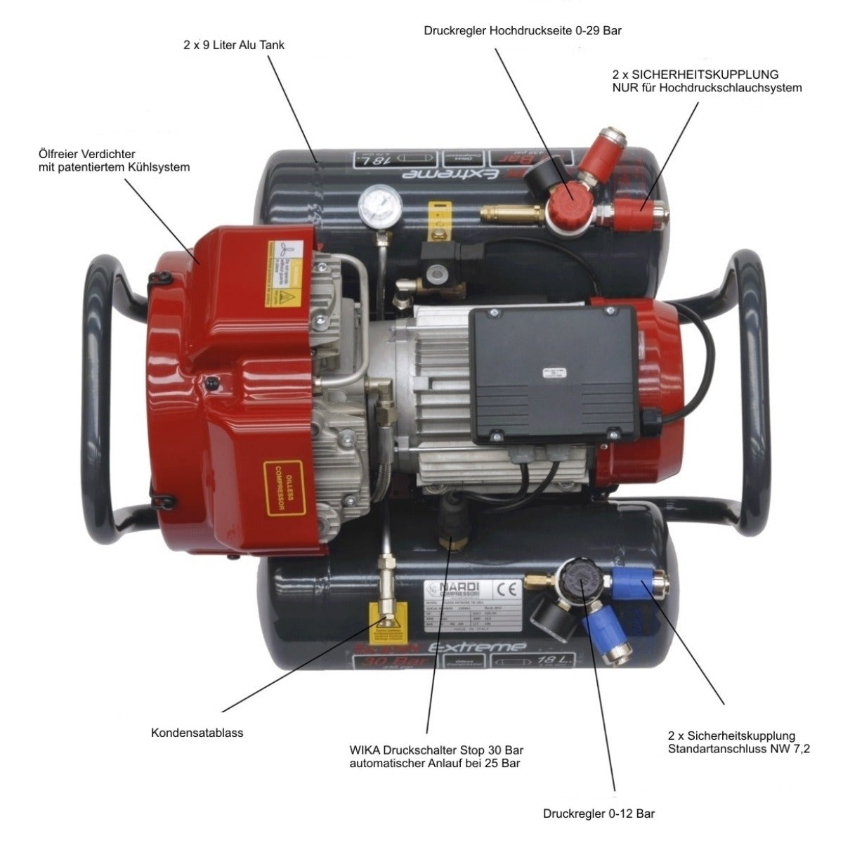 AEROTEC Kolbenkompressor AEROTEC 30-2x9 EXTREME