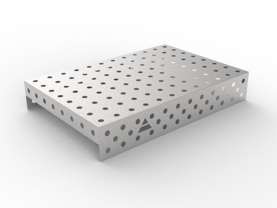 Edelstahlabdeckung 1200×800 System Φ28 Raster 100x100mm