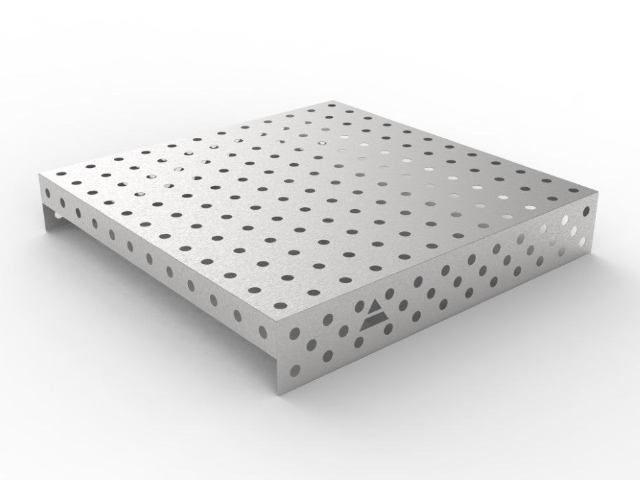 Edelstahlabdeckung 1200×1200 System Φ28 Raster 100x100mm