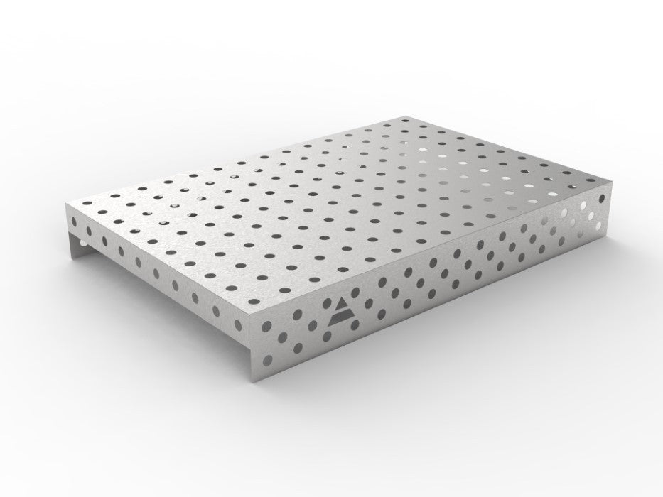 Edelstahlabdeckung 1500×1000 System Φ28 Raster 100x100mm